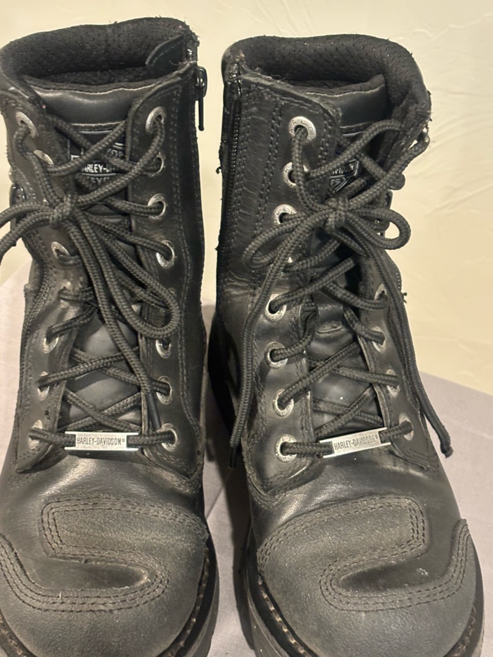 Harley-Davidson Black Shoe Interior with Orange Label